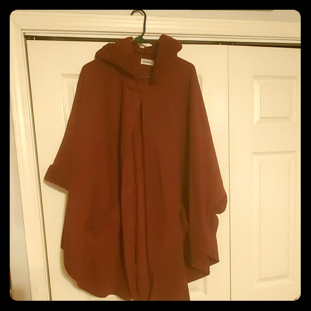 Maroon Fleece Cape/jacket